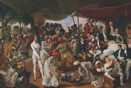 Johann Zoffany Cockfight in Lucknow France oil painting art